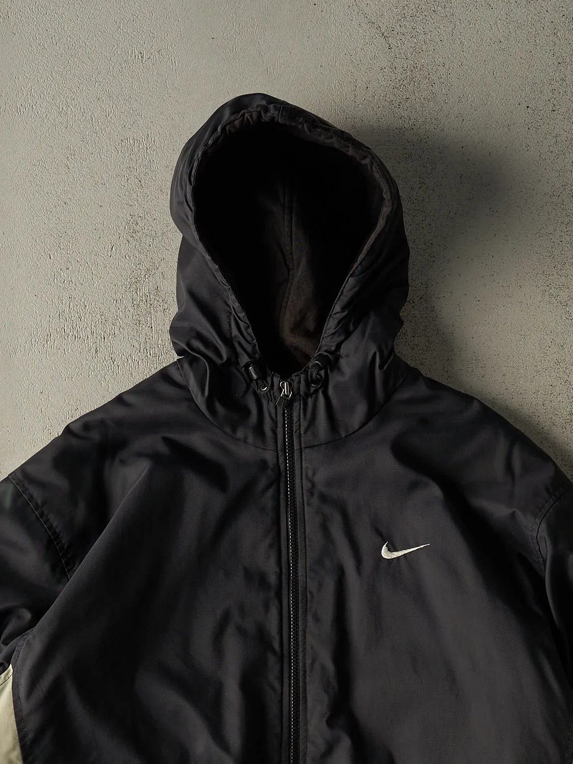 Vintage 90s Black Nike Embroidered Hooded Windbreaker Jacket (XL) sold by Rebalance Vintage product image thumbnail 3