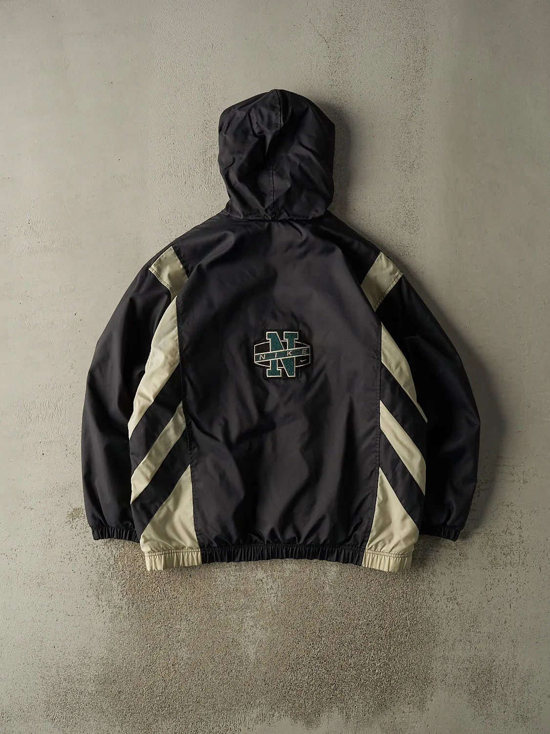 Vintage 90s Black Nike Embroidered Hooded Windbreaker Jacket (XL) sold by Rebalance Vintage product image thumbnail 2