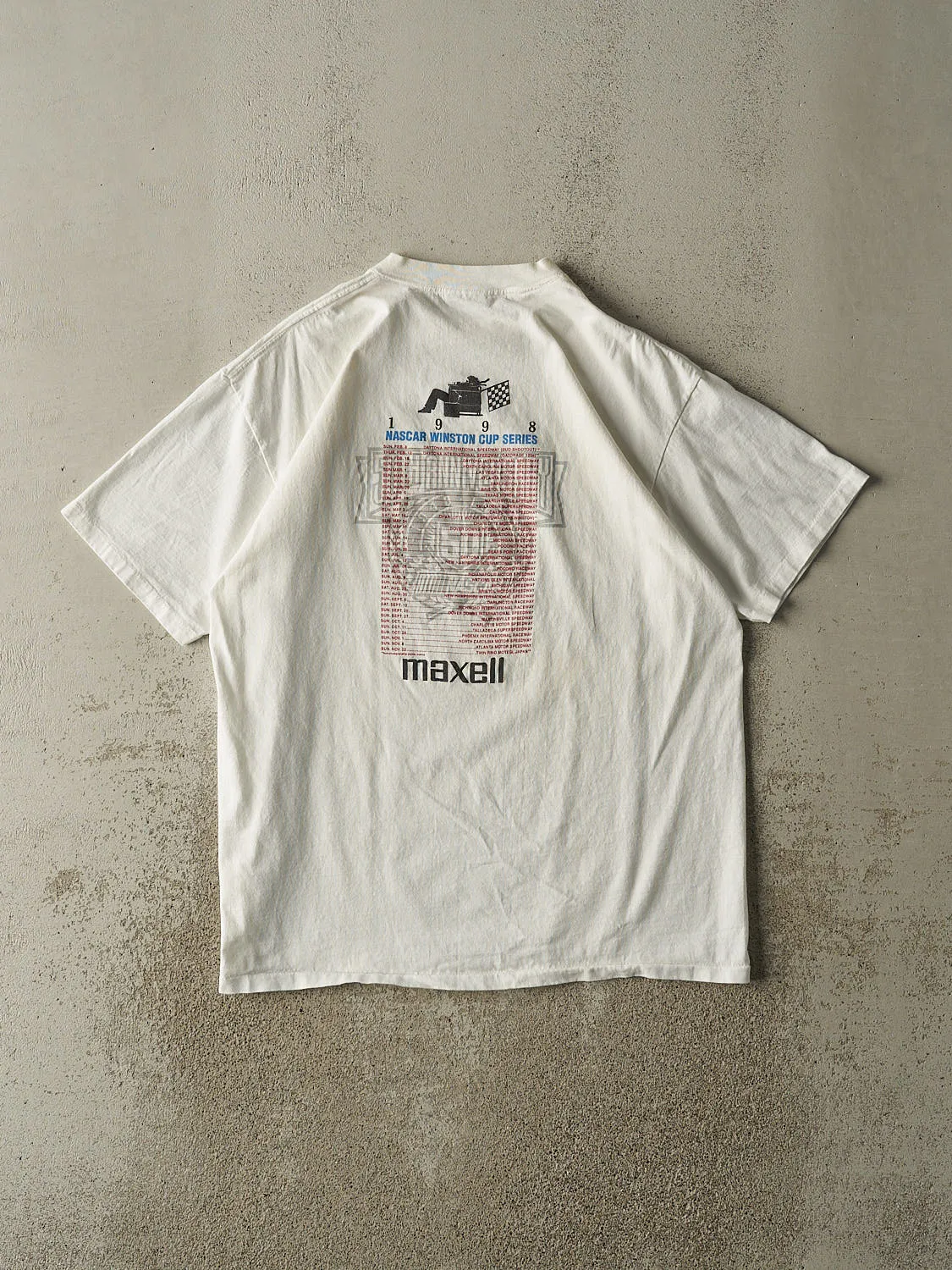 Vintage 98' White Maxell Nascar Winston Cup Tee (L/XL) sold by Rebalance Vintage