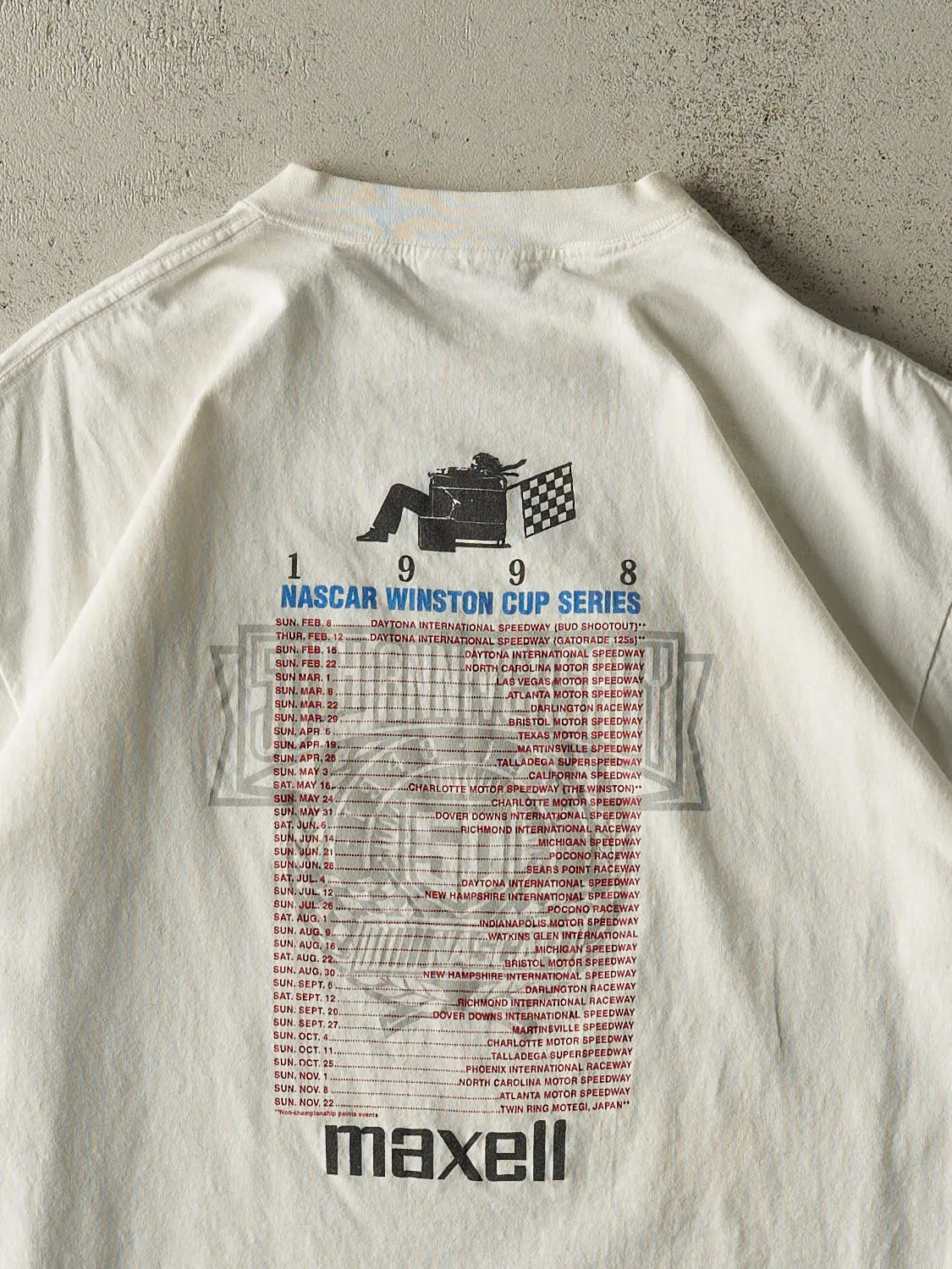 Vintage 98' White Maxell Nascar Winston Cup Tee (L/XL) sold by Rebalance Vintage product image thumbnail 4
