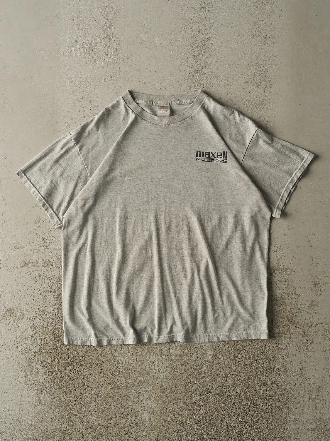 Vintage 90s Heather Grey Maxell Logo Tee (L/XL) sold by Rebalance Vintage product image thumbnail 2