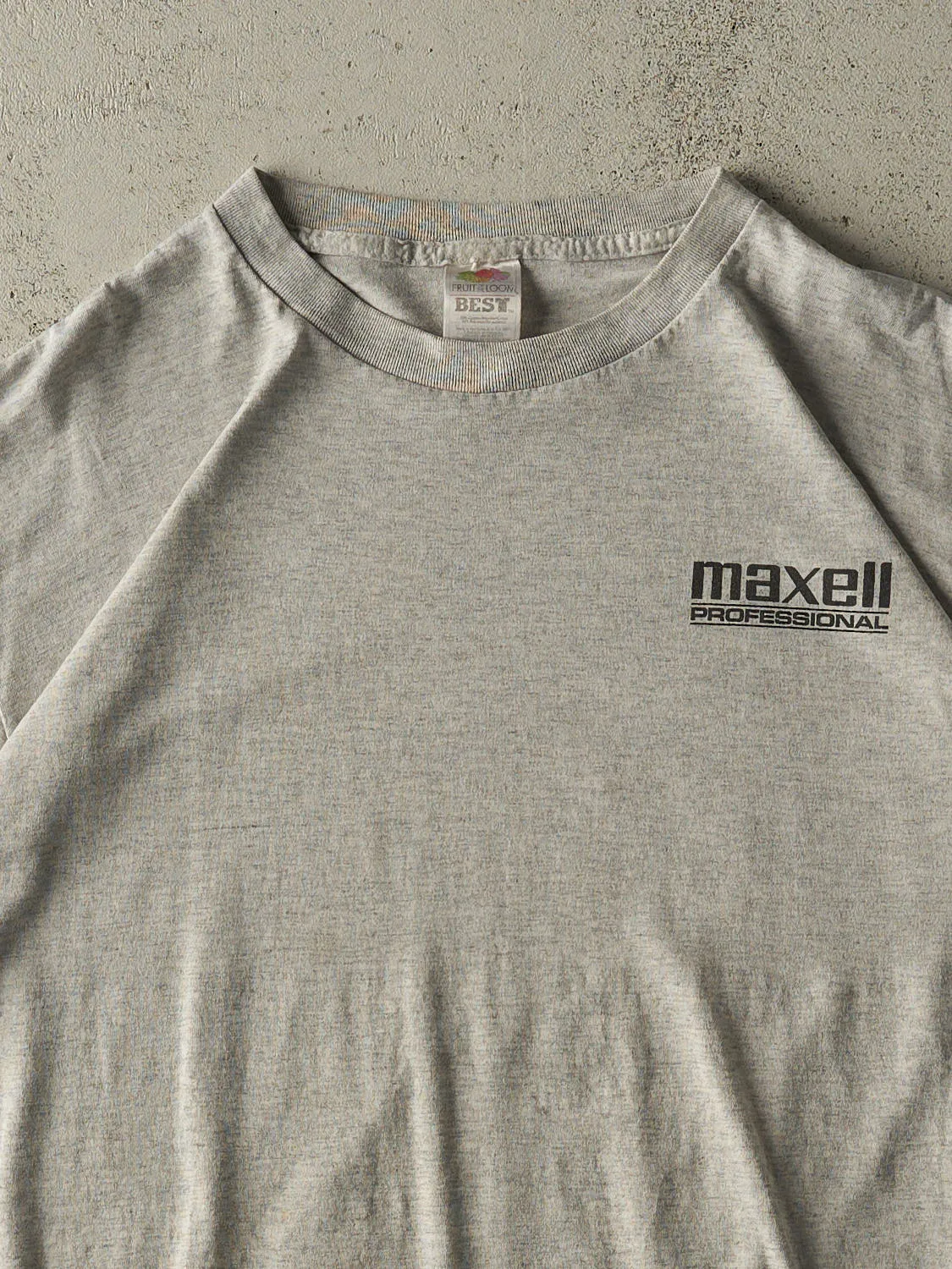 Vintage 90s Heather Grey Maxell Logo Tee (L/XL) sold by Rebalance Vintage product image thumbnail 3