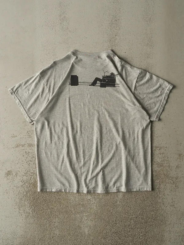 Vintage 90s Heather Grey Maxell Logo Tee (L/XL) sold by Rebalance Vintage