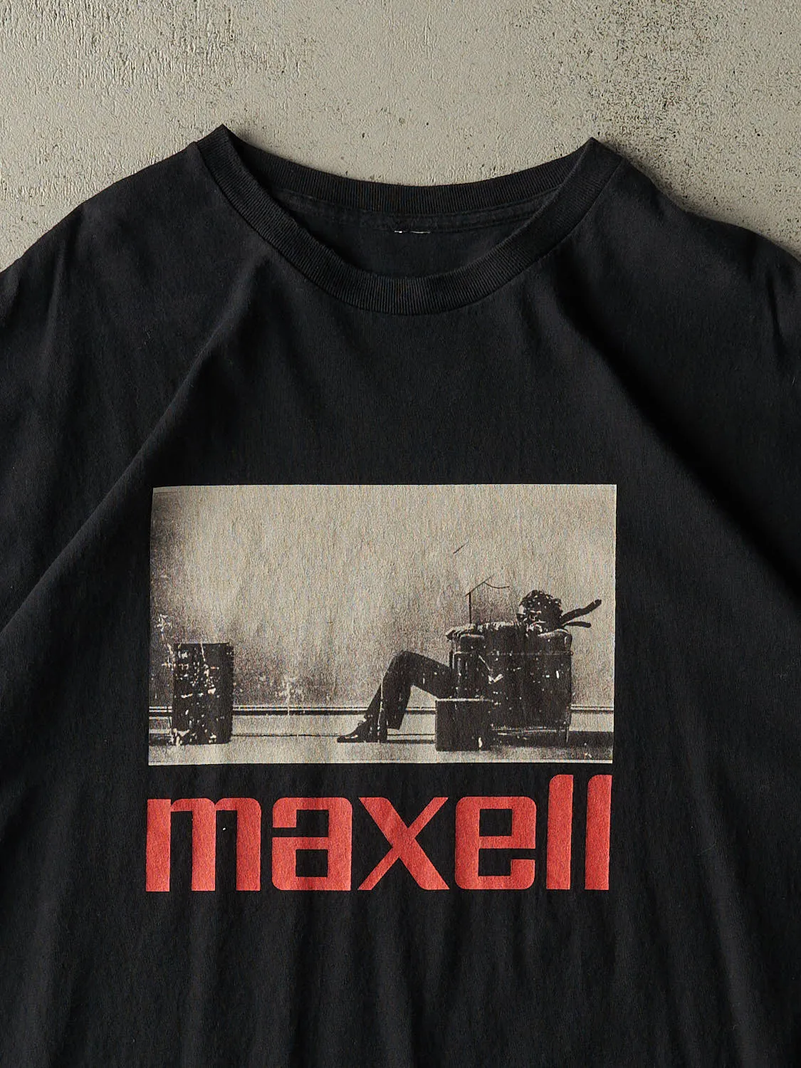 Vintage 90s Black Maxell Logo Tee (XL/XXL) sold by Rebalance Vintage product image thumbnail 2