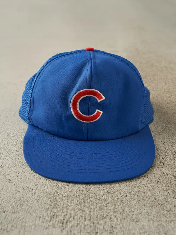 Vintage 80s Blue Chicago Cubs Trucker Hat (O/S) sold by Rebalance Vintage