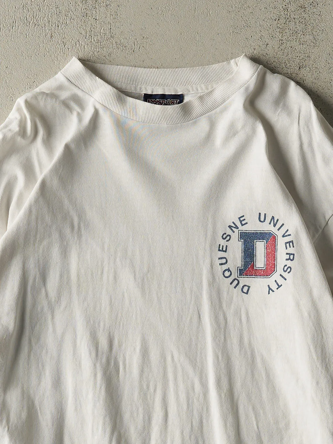 Vintage 90s White Duquesne University Long Sleeve (XL) sold by Rebalance Vintage product image thumbnail 3