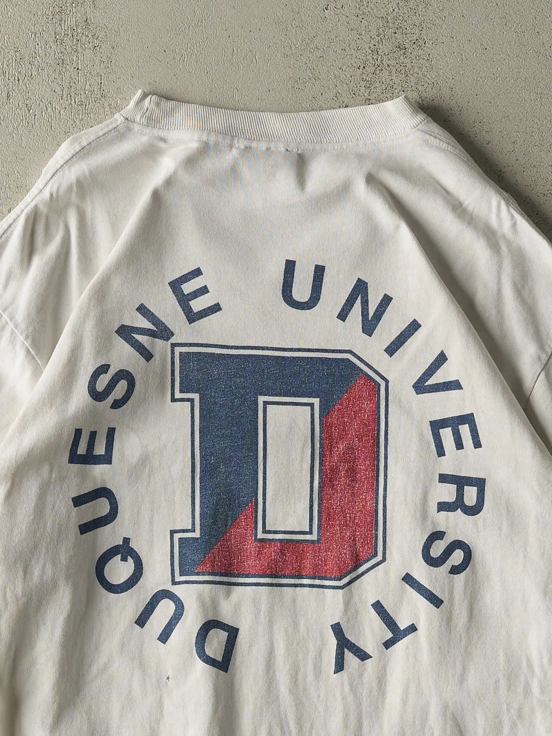 Vintage 90s White Duquesne University Long Sleeve (XL) sold by Rebalance Vintage product image thumbnail 4