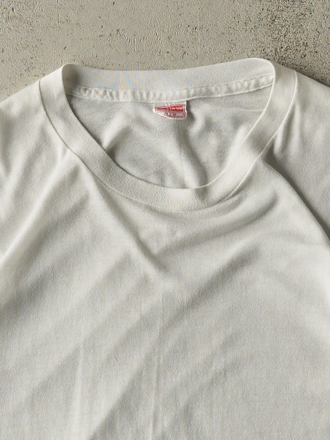 Vintage 80s White Blank Single Stitch Tee (S/M) sold by Rebalance Vintage product image thumbnail 2
