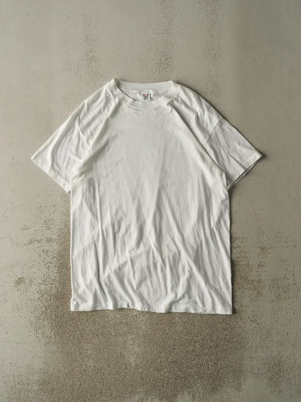 Vintage 90s White Blank Tee (XL) sold by Rebalance Vintage