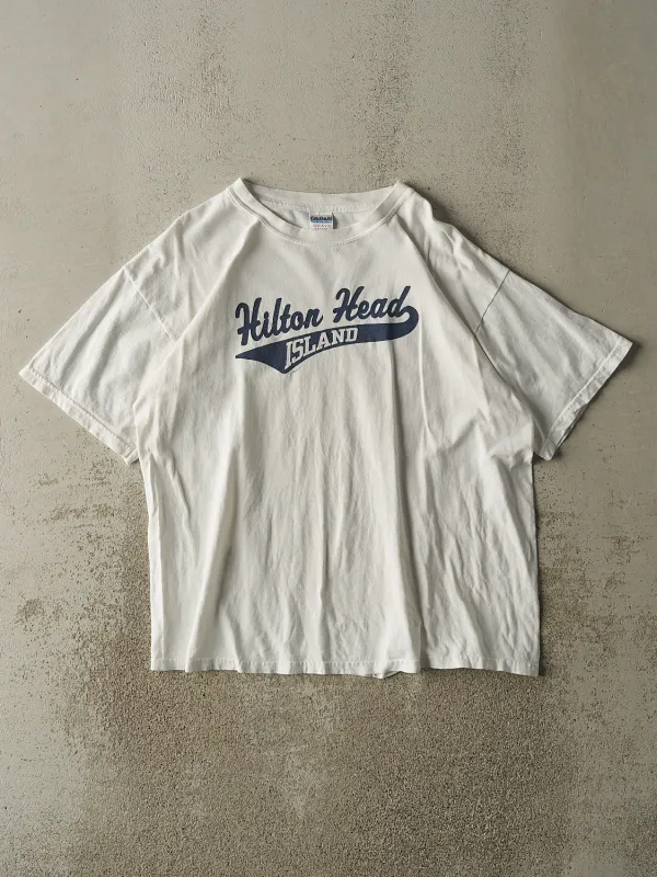 Vintage 90s White Hilton Head Island Tee (L/XL) sold by Rebalance Vintage