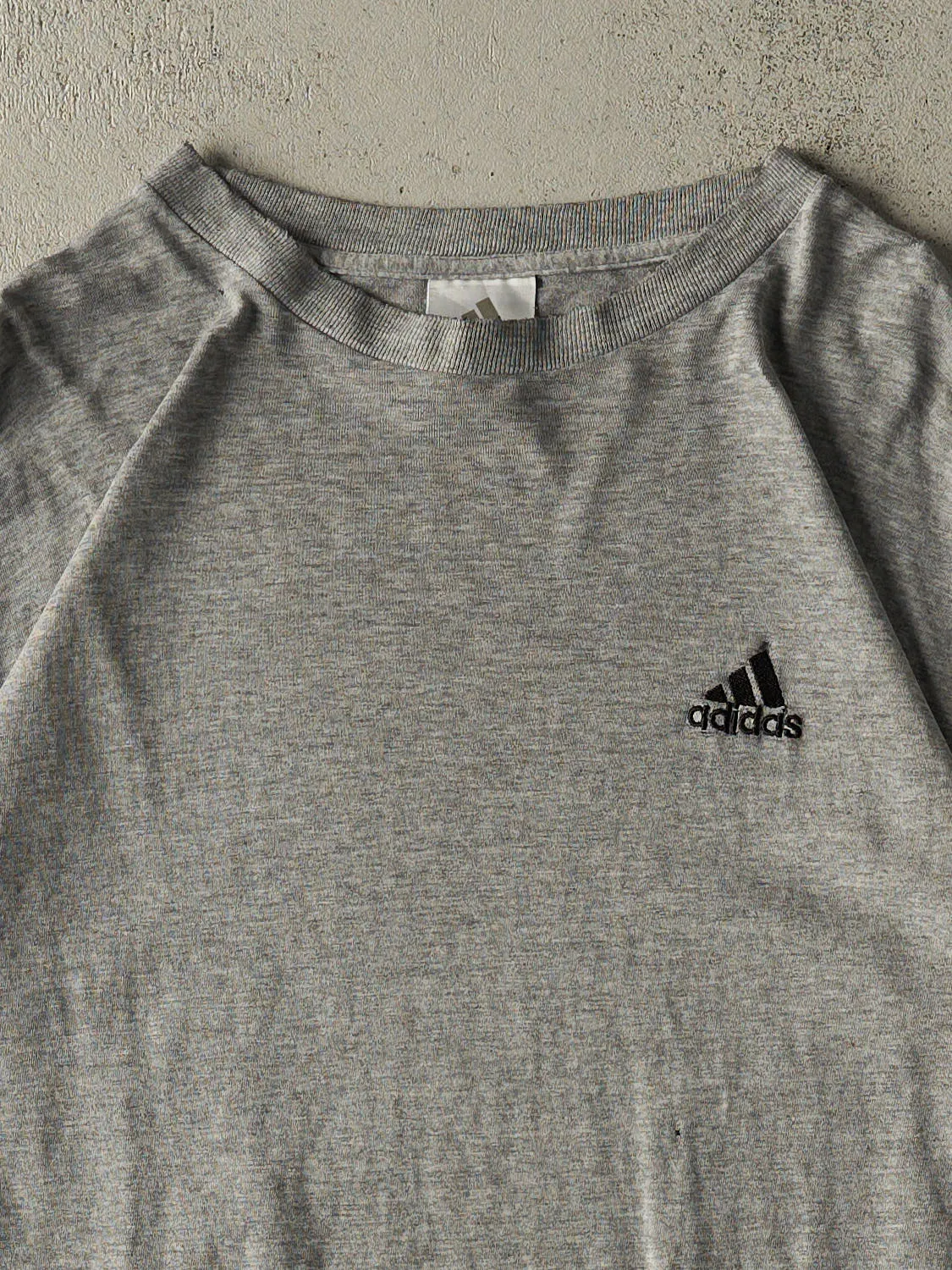 Vintage 90s Grey Adidas Logo Tee (L/XL) sold by Rebalance Vintage product image thumbnail 2