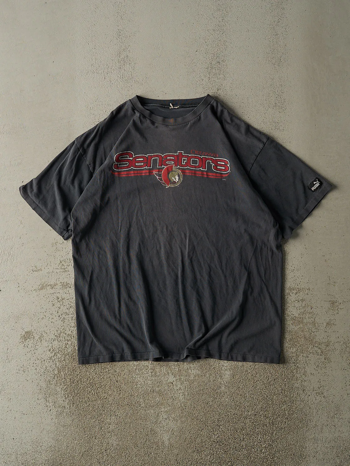 Vintage 90s Faded Black Ottawa Senators Tee (XL) sold by Rebalance Vintage