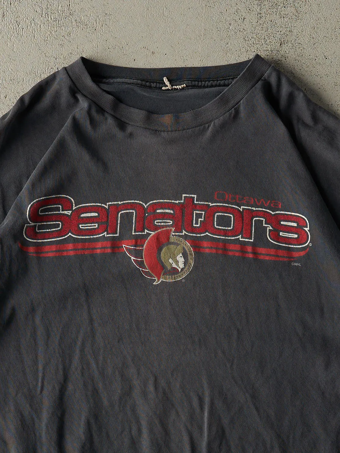 Vintage 90s Faded Black Ottawa Senators Tee (XL) sold by Rebalance Vintage product image thumbnail 2