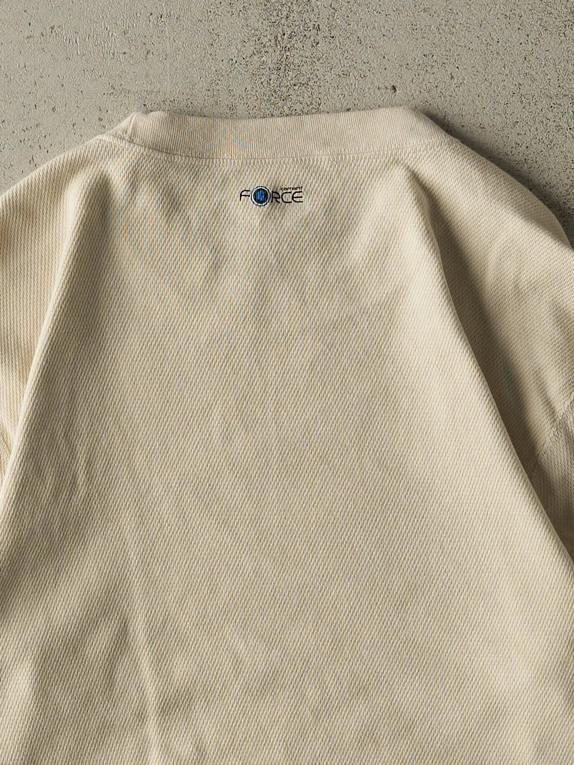 Vintage Y2K Beige Carhartt Embroidered Thermal Long Sleeve (M/L) sold by Rebalance Vintage product image thumbnail 4