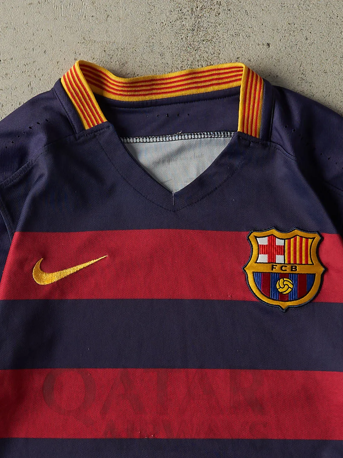 15' Navy Blue & Red FC Barcelona Soccer Jersey (S/M) sold by Rebalance Vintage product image thumbnail 3