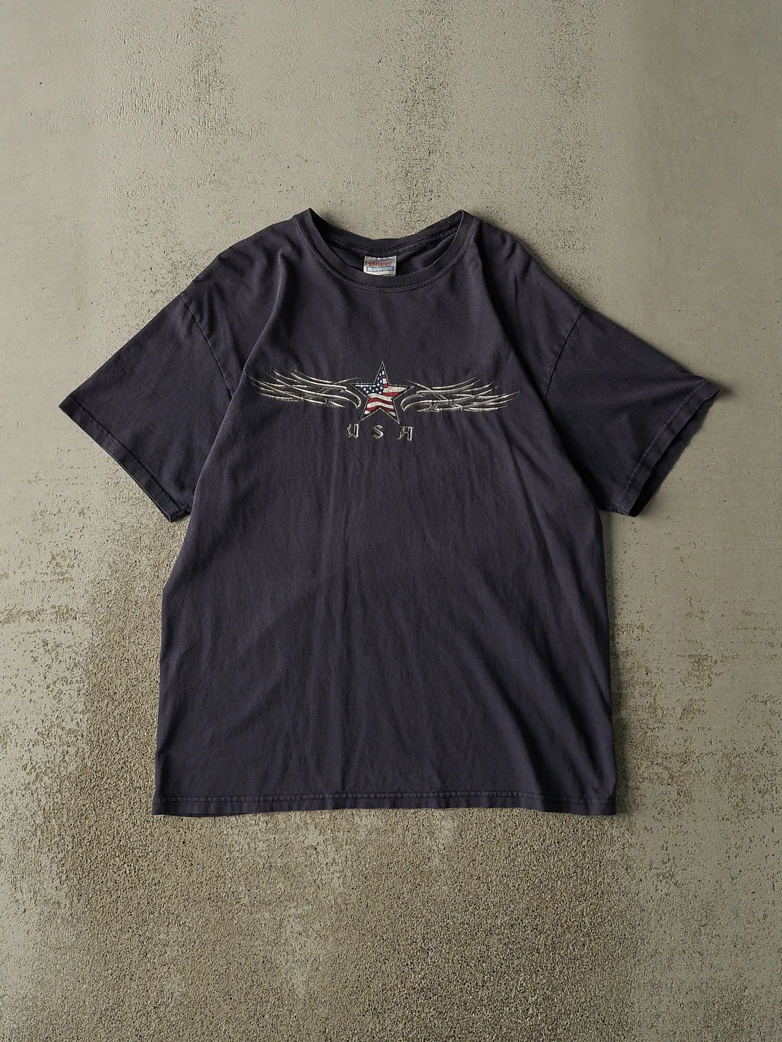 Vintage Y2K Navy Blue USA Tee (M/L) sold by Rebalance Vintage