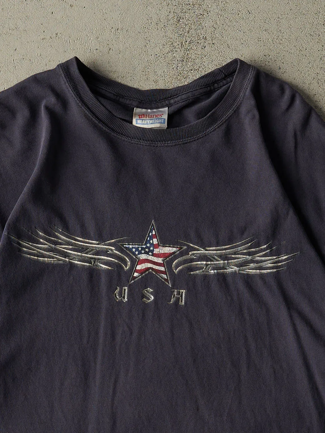 Vintage Y2K Navy Blue USA Tee (M/L) sold by Rebalance Vintage product image thumbnail 2