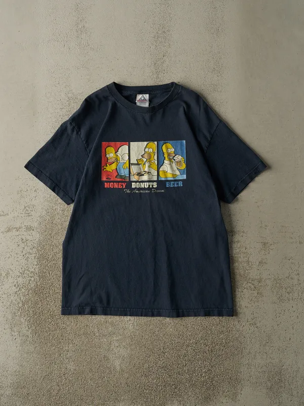 Vintage Y2K Navy Blue Homer Simpson Tee (L) sold by Rebalance Vintage