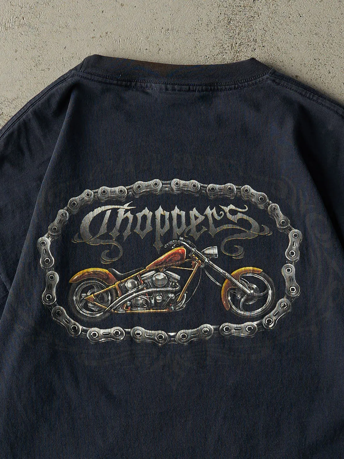 Vintage Y2K Navy Blue Orange County Choppers Tee (L/XL) sold by Rebalance Vintage product image thumbnail 4