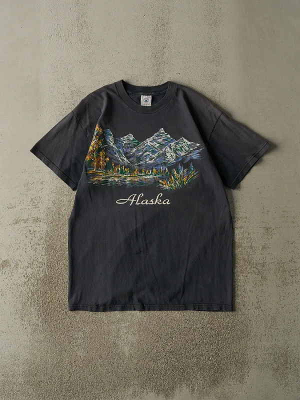 Vintage 90s Faded Black Alaska Tee (M/L) sold by Rebalance Vintage