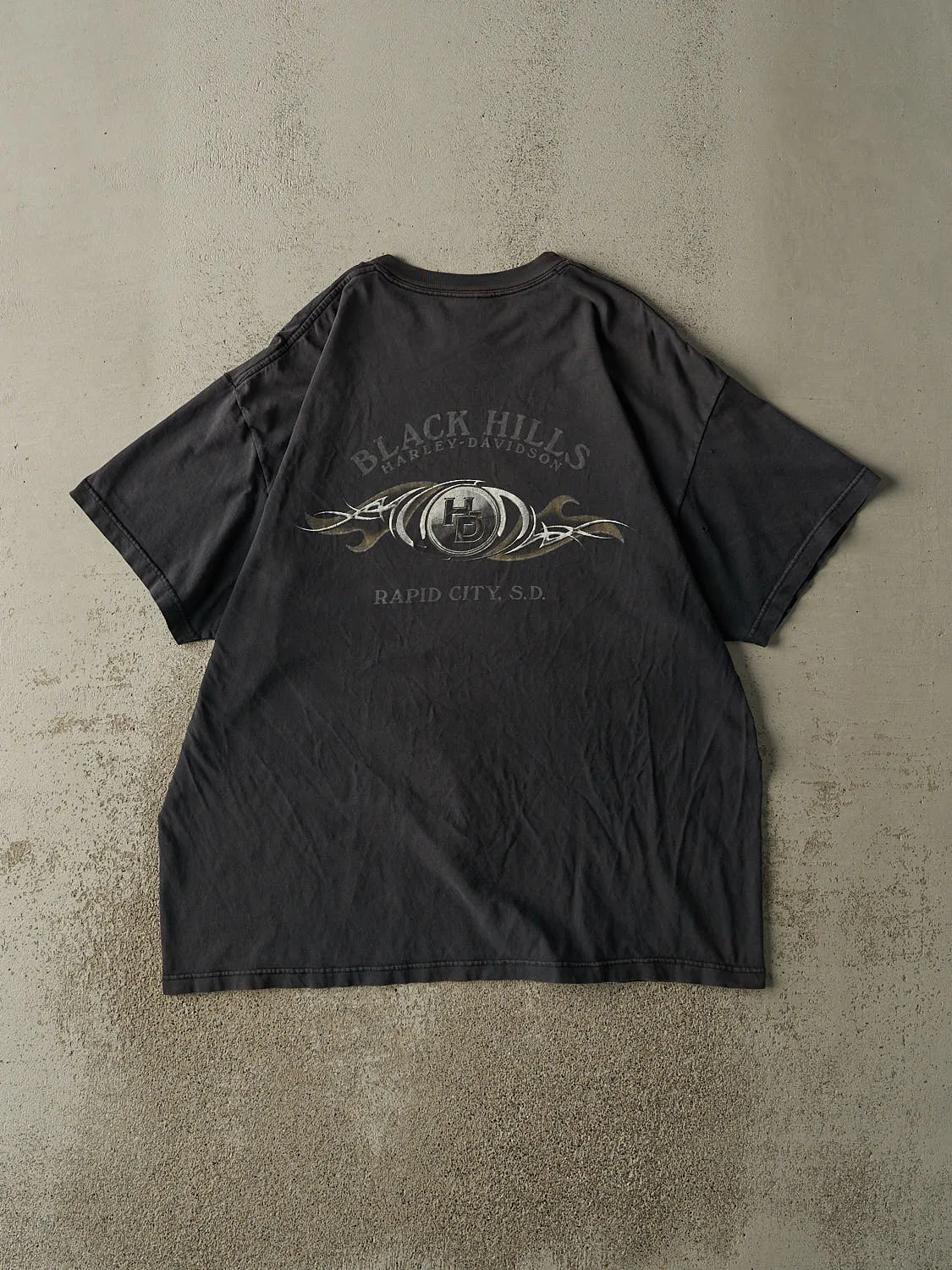 Vintage 04' Faded Black Harley Davidson Rapid City, SD Tee (XL/XXL) sold by Rebalance Vintage product image thumbnail 2