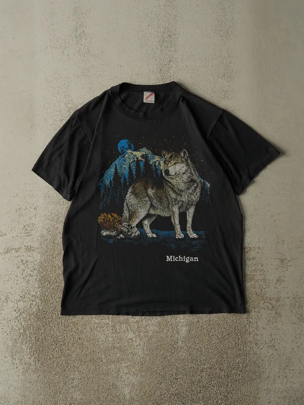 Vintage 91' Black Michigan Wolf Single Stitch Tee (M/L) sold by Rebalance Vintage
