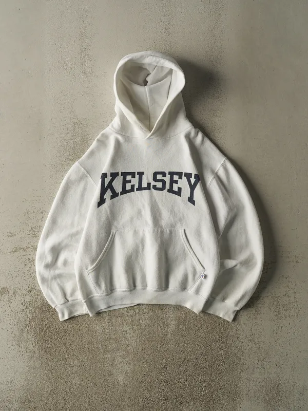 Vintage Y2K White Russell Athletic Kelsey Hoodie (S) sold by Rebalance Vintage