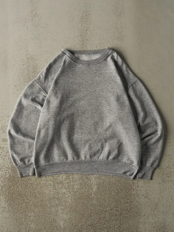 Vintage 90s Grey Blank Crewneck (M) sold by Rebalance Vintage