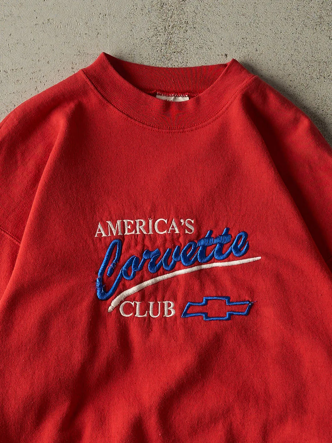 Vintage 90s Red America's Chevrolet Corvette Club Embroidered Crewneck (M/L) sold by Rebalance Vintage product image thumbnail 2