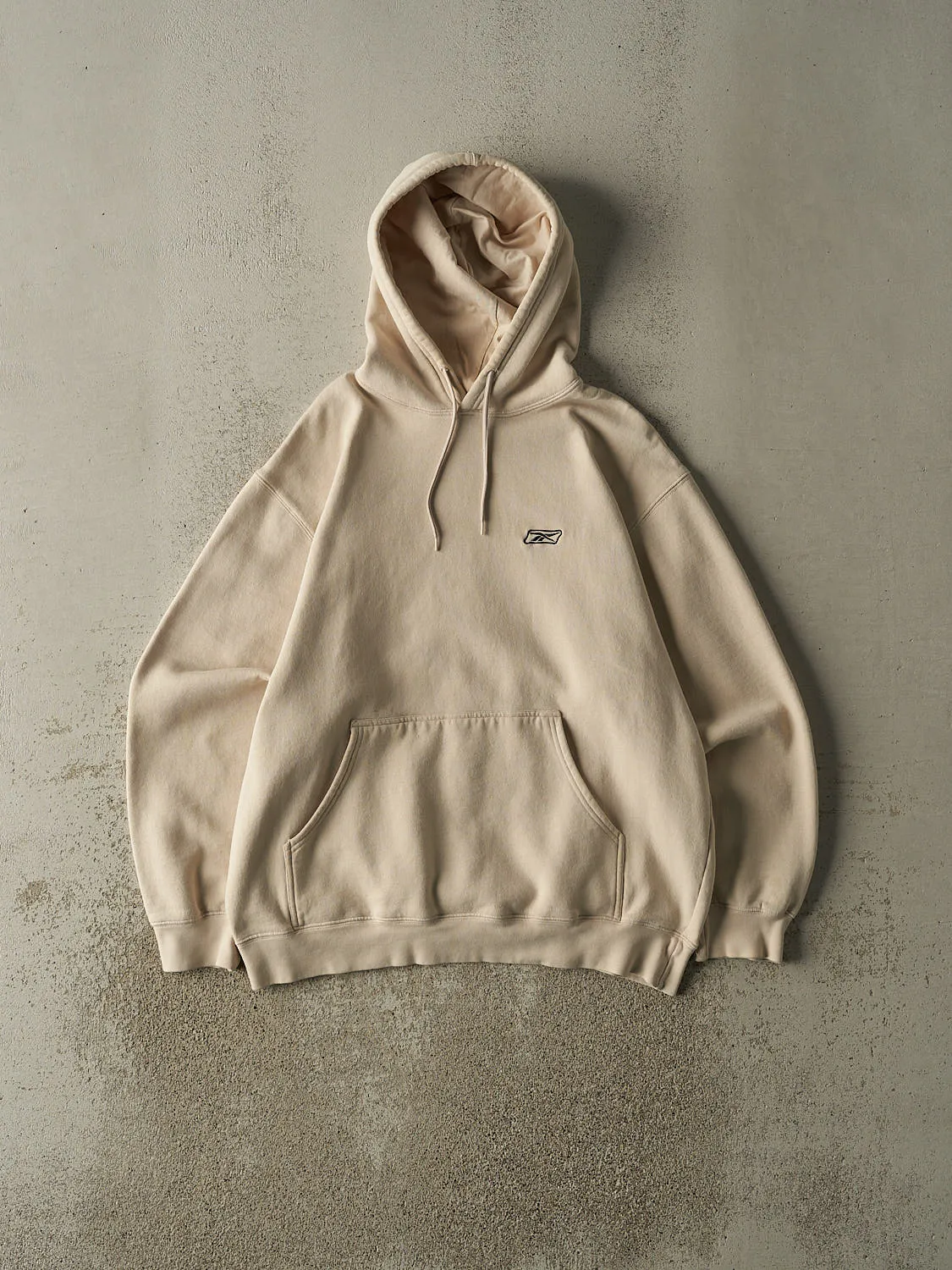 Vintage 90s Beige Reebok Embroidered Hoodie (L/XL) sold by Rebalance Vintage