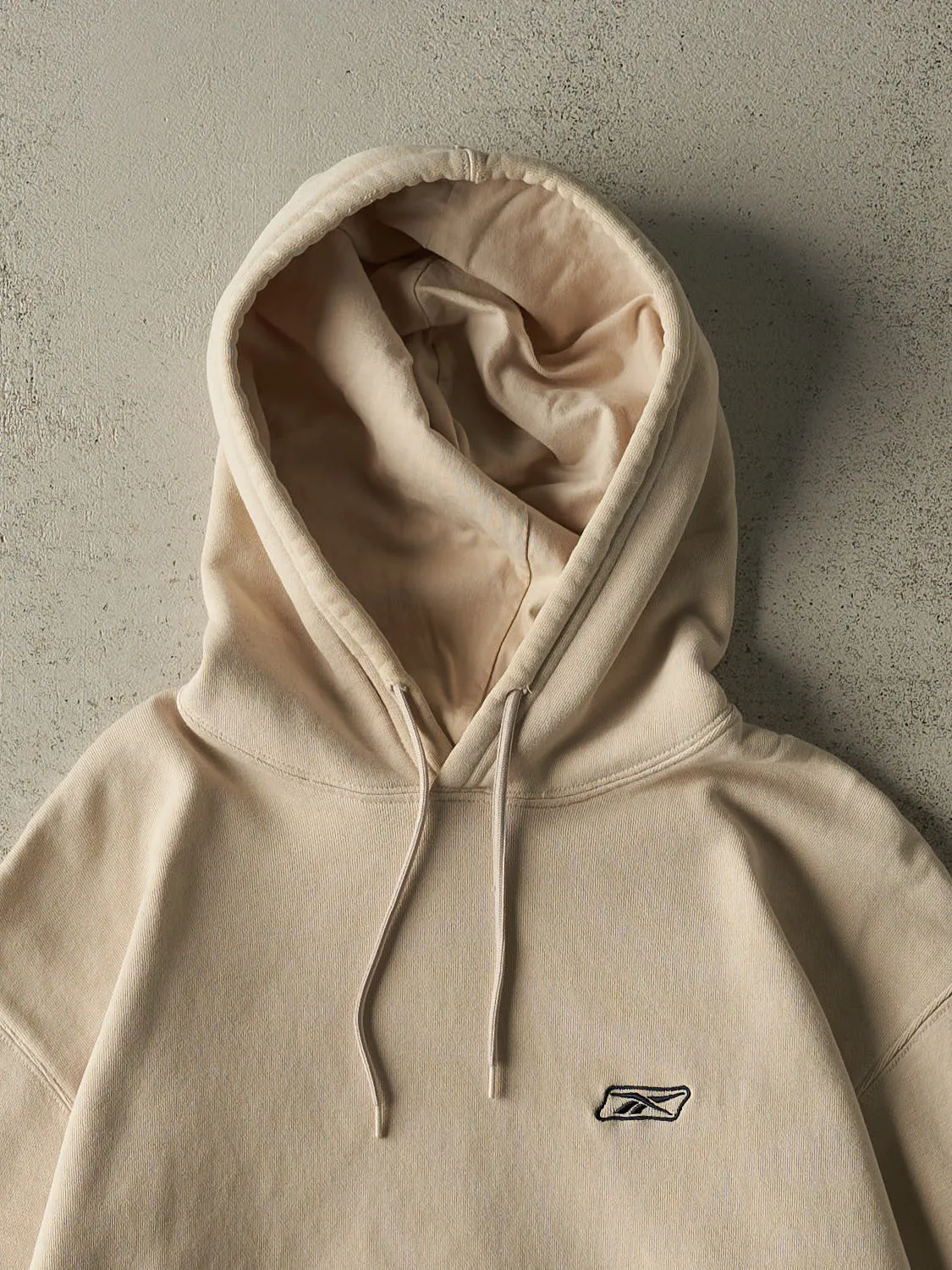 Vintage 90s Beige Reebok Embroidered Hoodie (L/XL) sold by Rebalance Vintage product image thumbnail 2