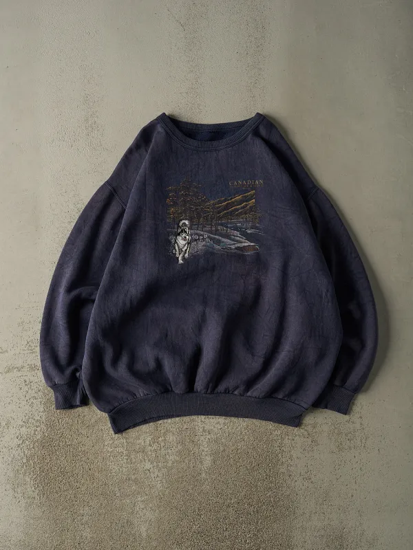 Vintage 90s Navy Blue Canadian Marshlands Embroidered Crewneck (XXL/XXXL) sold by Rebalance Vintage