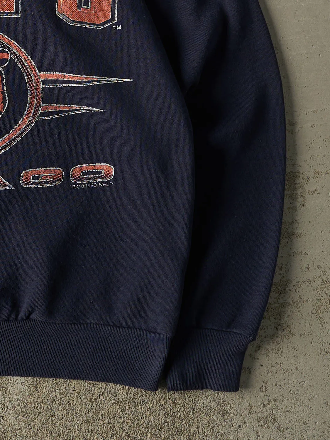 Vintage 93' Navy Blue Chicago Bears Crewneck (M) sold by Rebalance Vintage product image thumbnail 4