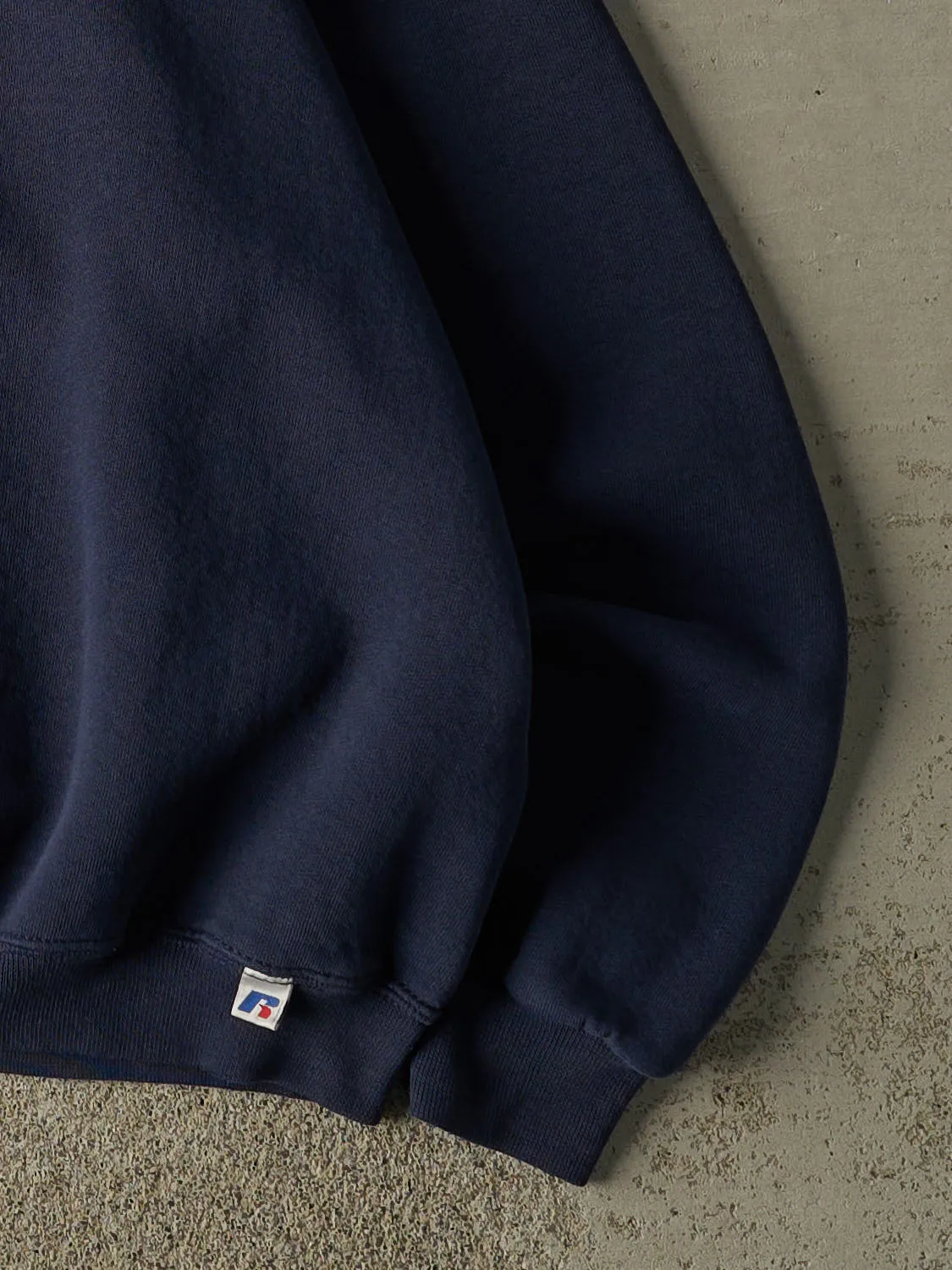 Vintage Y2K Navy Blue Russell Athletic Blank Crewneck (L/XL) sold by Rebalance Vintage product image thumbnail 4