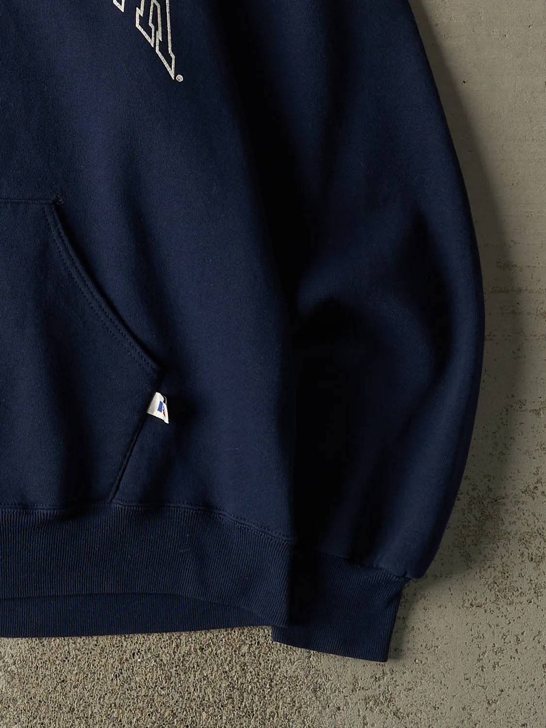 Vintage 90s Navy Blue Russell Athletic University of Northern Iowa Hoodie (L/XL) sold by Rebalance Vintage product image thumbnail 5