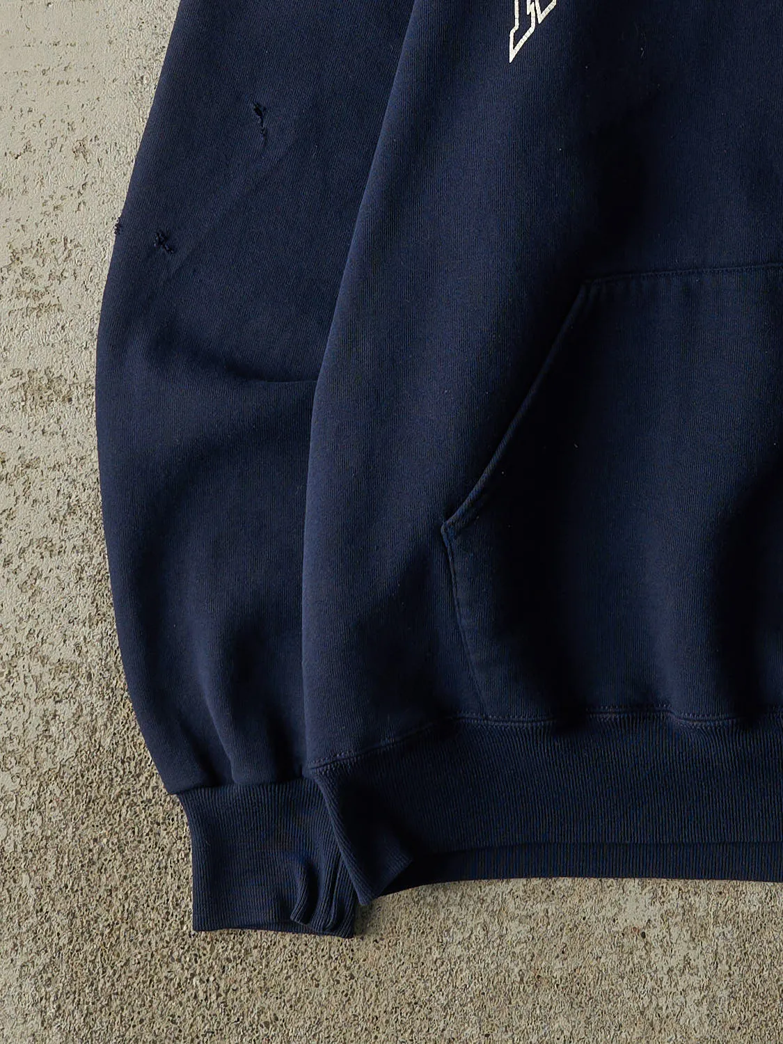 Vintage 90s Navy Blue Russell Athletic University of Northern Iowa Hoodie (L/XL) sold by Rebalance Vintage product image thumbnail 4