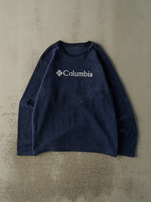 Vintage Y2K Navy Blue Columbia Embroidered Long Sleeve Fleece (XL) sold by Rebalance Vintage