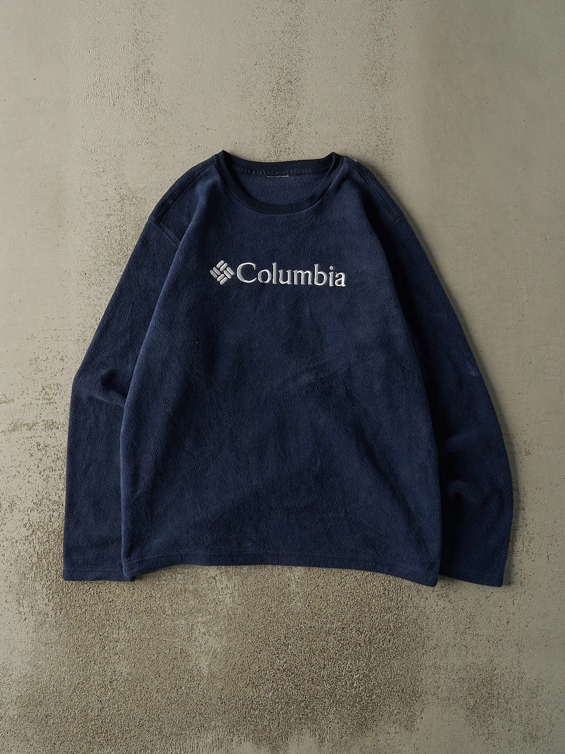 Vintage Y2K Navy Blue Columbia Embroidered Long Sleeve Fleece (XL) sold by Rebalance Vintage