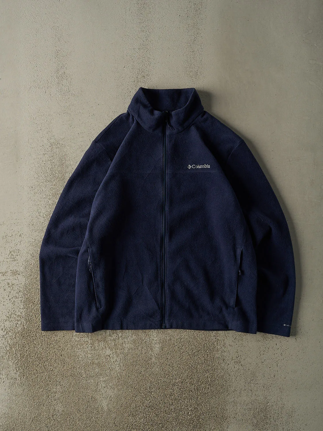 Vintage Y2K Navy Blue Columbia Embroidered Zip Up Fleece (XL) sold by Rebalance Vintage