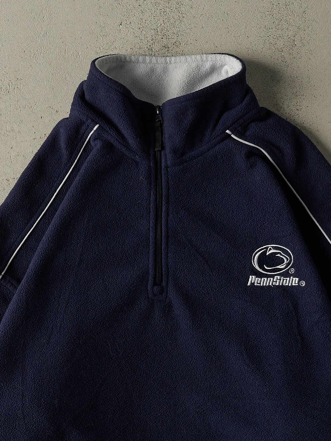 Vintage Y2K Navy Blue Penn State University Embroidered Quarter ZIp Fleece (XL/XXL) sold by Rebalance Vintage product image thumbnail 2