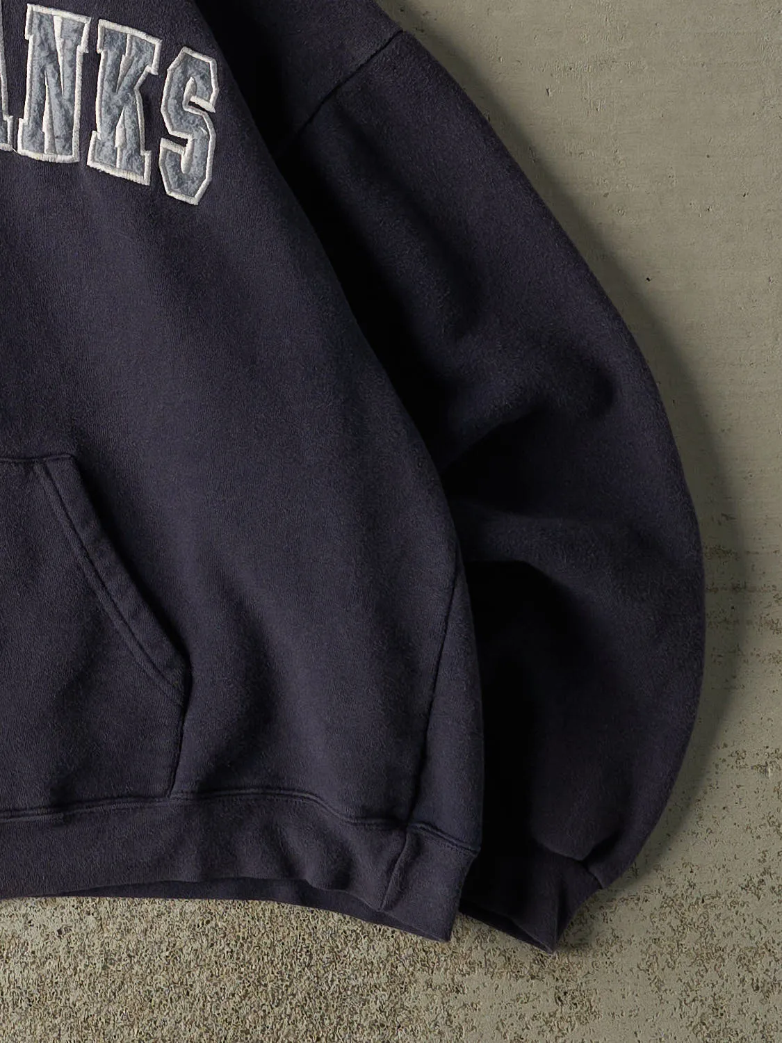 Vintage 90s Navy Blue Outer Banks Embroidered Zip Up Hoodie (S/M) sold by Rebalance Vintage product image thumbnail 4