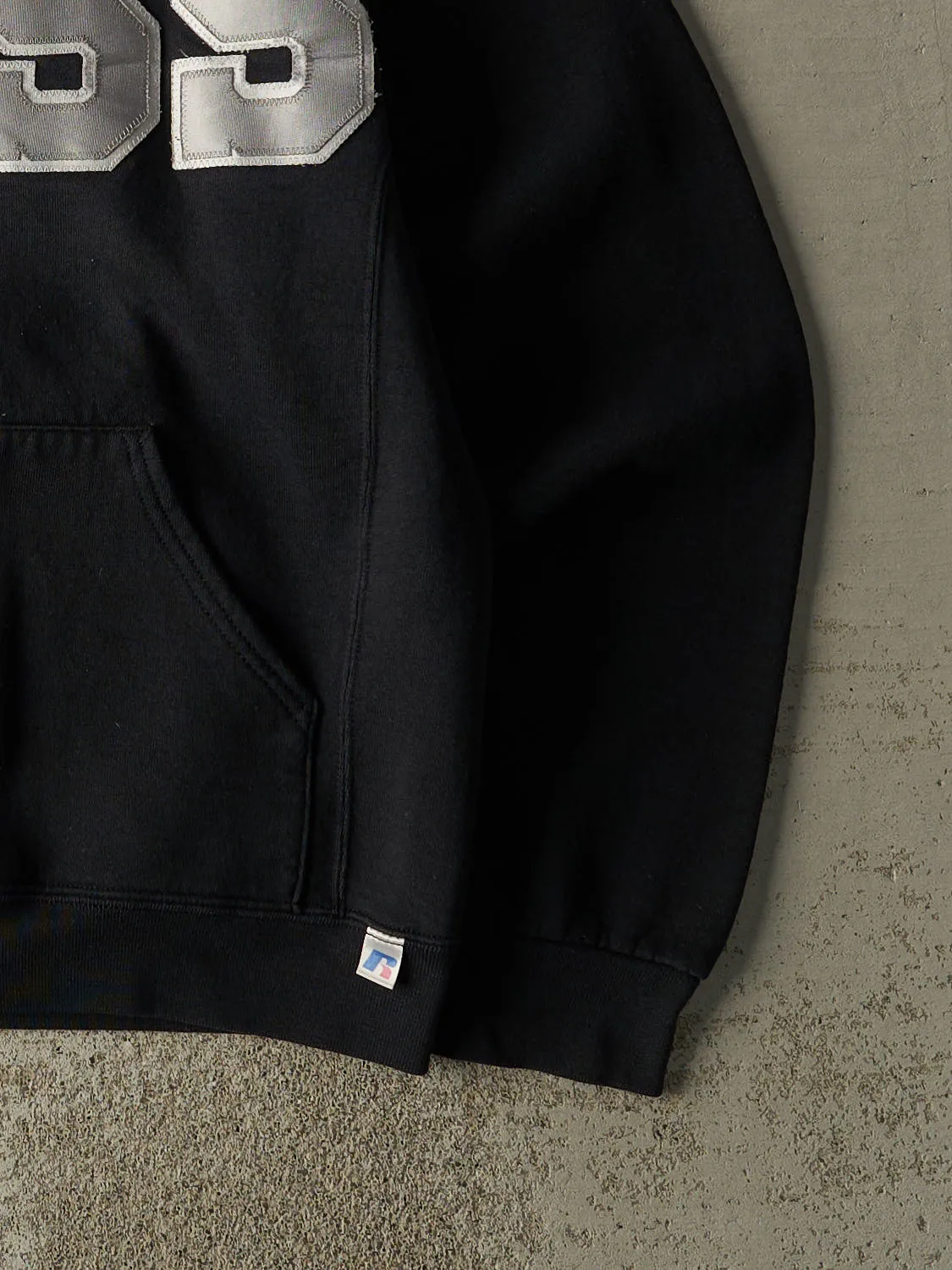 Vintage Y2K Black Russell Athletic TMSS Hoodie (S/M) sold by Rebalance Vintage product image thumbnail 4