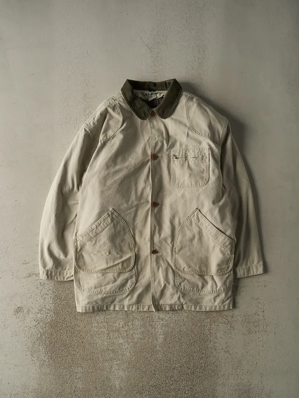 Vintage 90s Beige LL Bean Flannel Lined Chore Jacket (XXL) sold by Rebalance Vintage