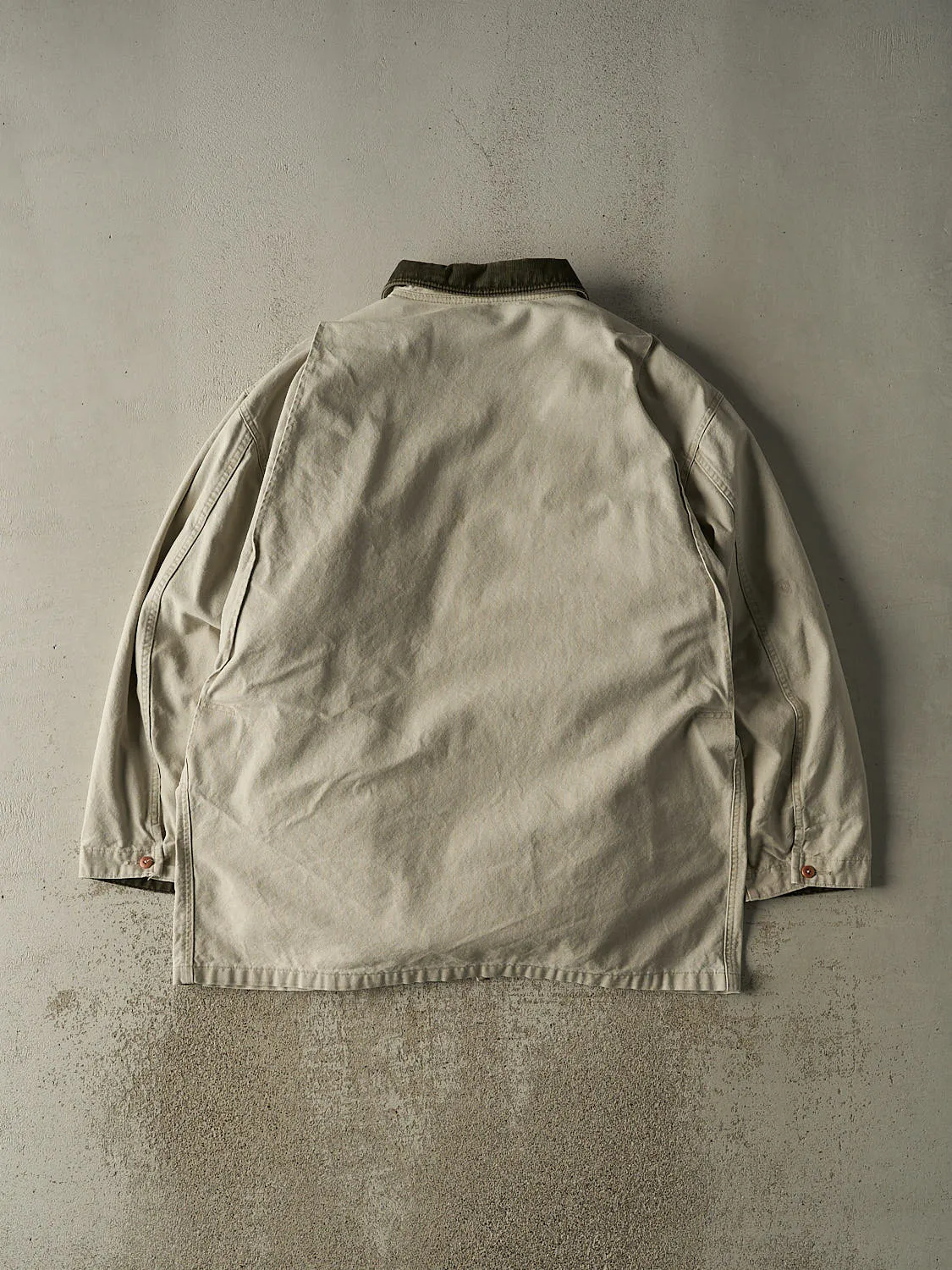 Vintage 90s Beige LL Bean Flannel Lined Chore Jacket (XXL) sold by Rebalance Vintage product image thumbnail 2