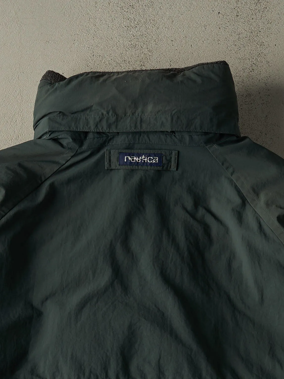 Vintage 90s Green & Burgundy Nautica Embroidered Puffer Jacket (XL) sold by Rebalance Vintage product image thumbnail 4