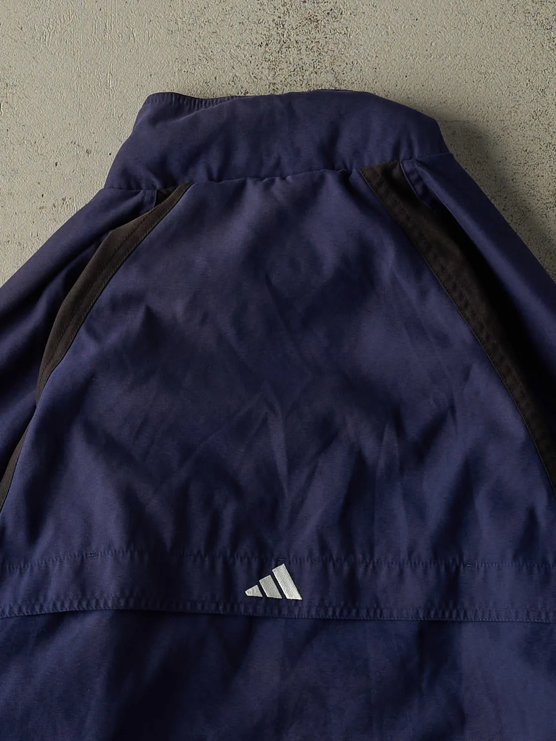 Vintage 90s Navy Blue, Black & White Adidas Embroidered Quarter Zip Jacket (M/L) sold by Rebalance Vintage product image thumbnail 4