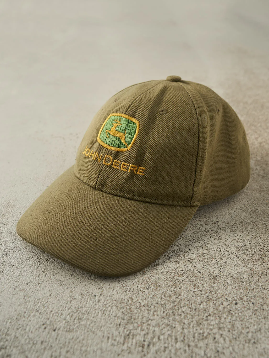 Vintage 90s Sun Faded Green John Deere Embroidered Velcro Hat (O/S) sold by Rebalance Vintage product image thumbnail 3