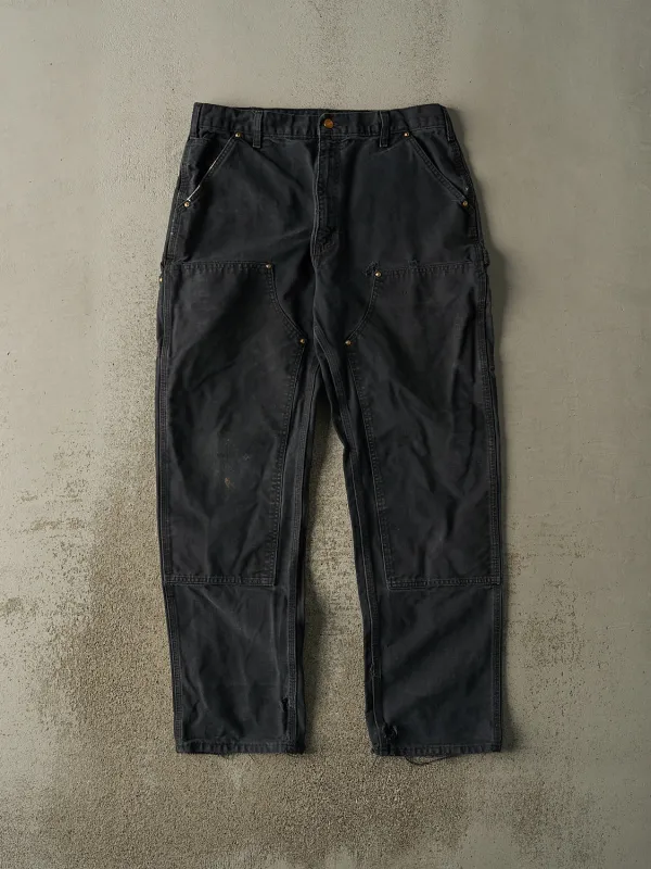 Vintage Y2K Faded Black Carhartt Double Knee Carpenter Pants (35x32.5) sold by Rebalance Vintage