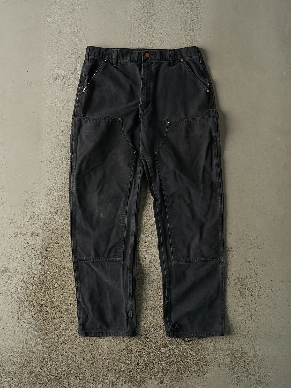 Vintage Y2K Faded Black Carhartt Double Knee Carpenter Pants (35x32.5) sold by Rebalance Vintage