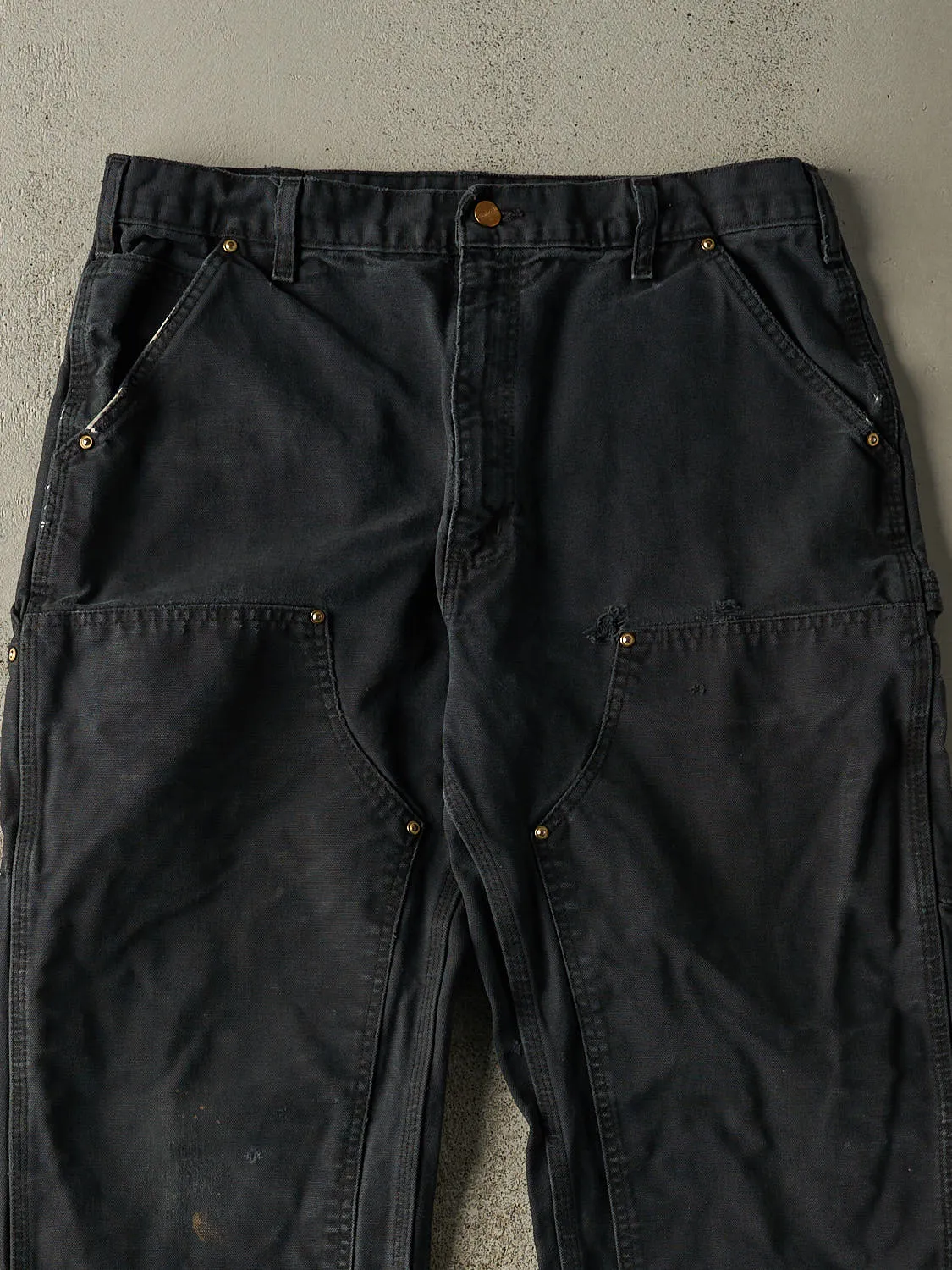 Vintage Y2K Faded Black Carhartt Double Knee Carpenter Pants (35x32.5) sold by Rebalance Vintage product image thumbnail 3